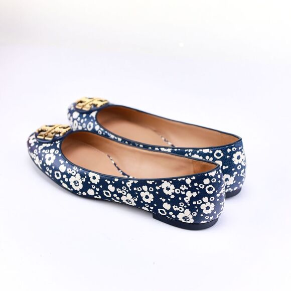 NIB Tory Burch Floral Lovers Logo Logo Ballet Flats 7.5 - Picture 6 of 11